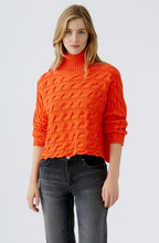 Cherry Tomato Cable Knit Turtle Neck Jumper