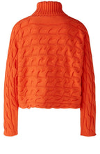 Cherry Tomato Cable Knit Turtle Neck Jumper
