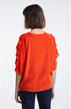 Cherry Tomato Frilled Sleeve Blouse