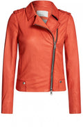 Cherry Tomato Leather Biker Jacket