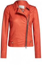 Cherry Tomato Leather Biker Jacket