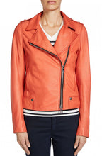 Cherry Tomato Leather Biker Jacket