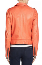 Cherry Tomato Leather Biker Jacket