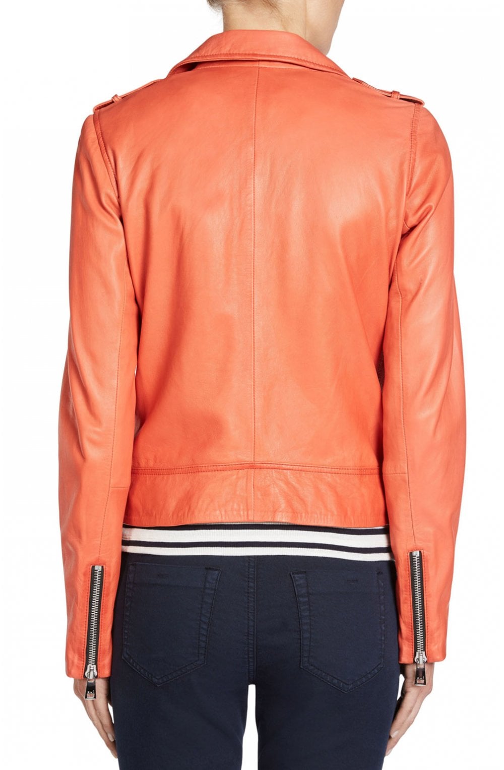 Cherry Tomato Leather Biker Jacket