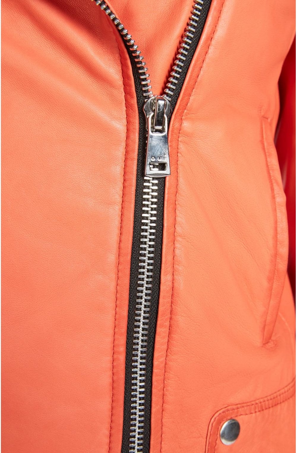 Cherry Tomato Leather Biker Jacket