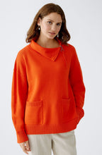Cherry Tomato Zip Neck Oversized Jumper