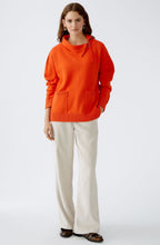 Cherry Tomato Zip Neck Oversized Jumper