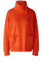 Cherry Tomato Zip Neck Oversized Jumper