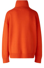 Cherry Tomato Zip Neck Oversized Jumper