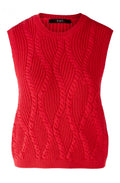 Chinese Red Cable Knit Slip Over
