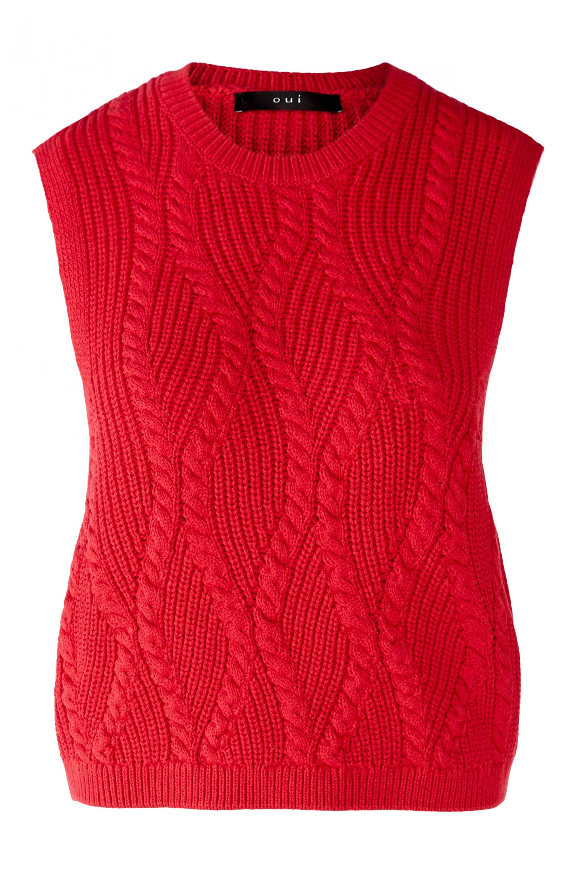 Chinese Red Cable Knit Slip Over