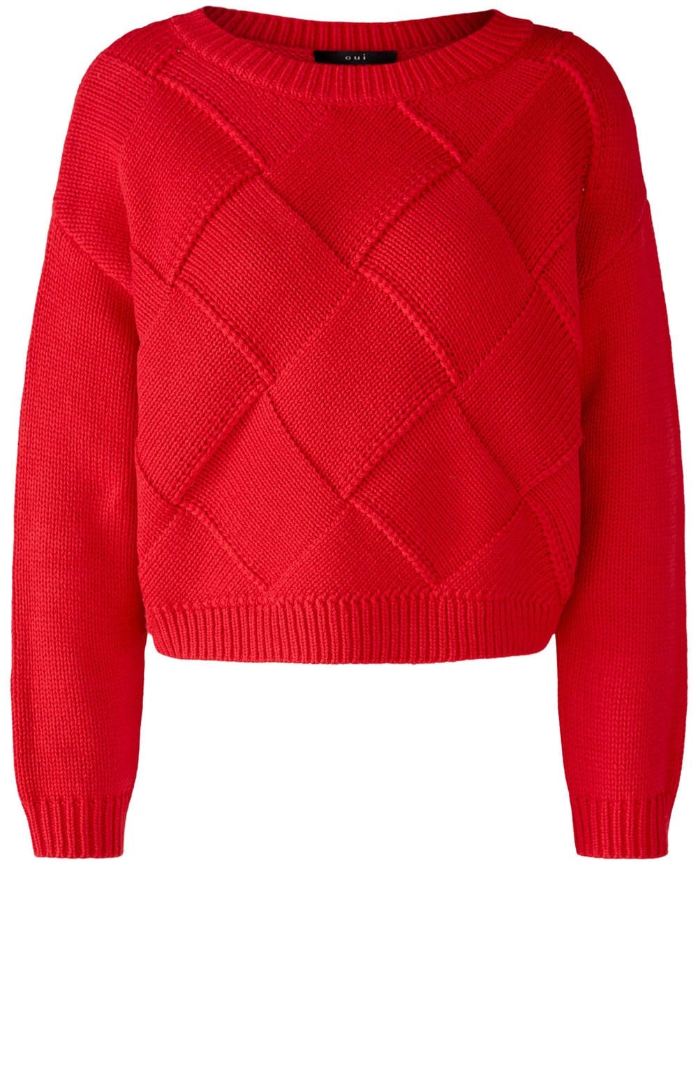 Chinese Red Patchwork Effect Jumper