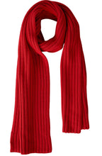 Chinese Red Ribbed Knit Scarf