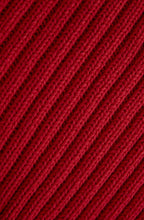 Chinese Red Ribbed Knit Scarf