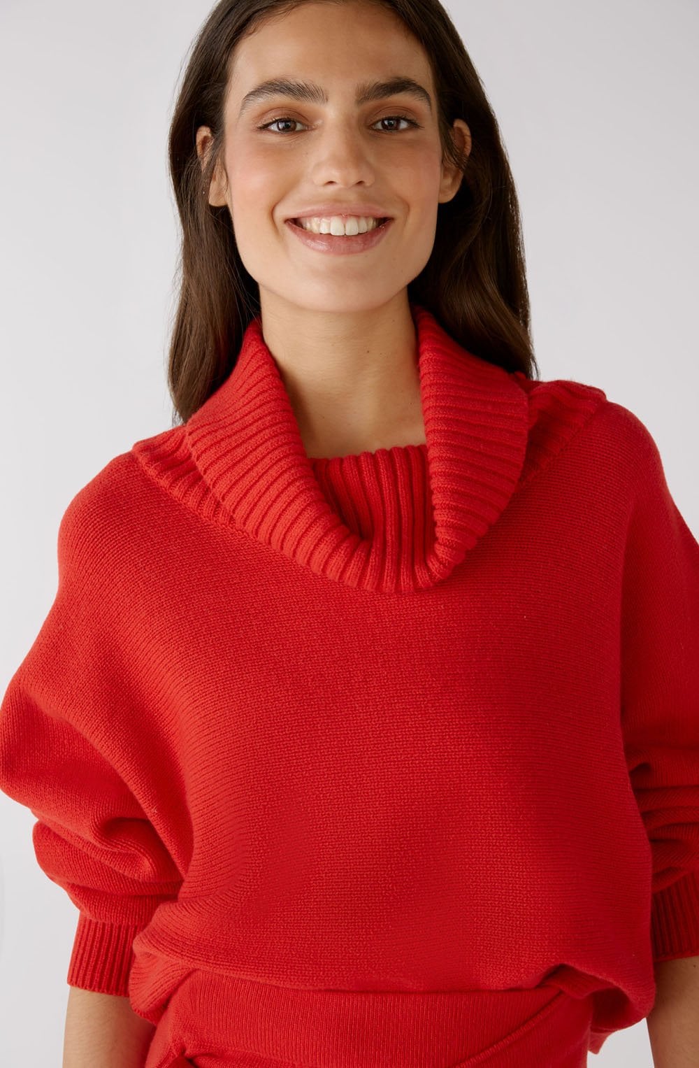 Chinese Red Shortened Batwing Jumper