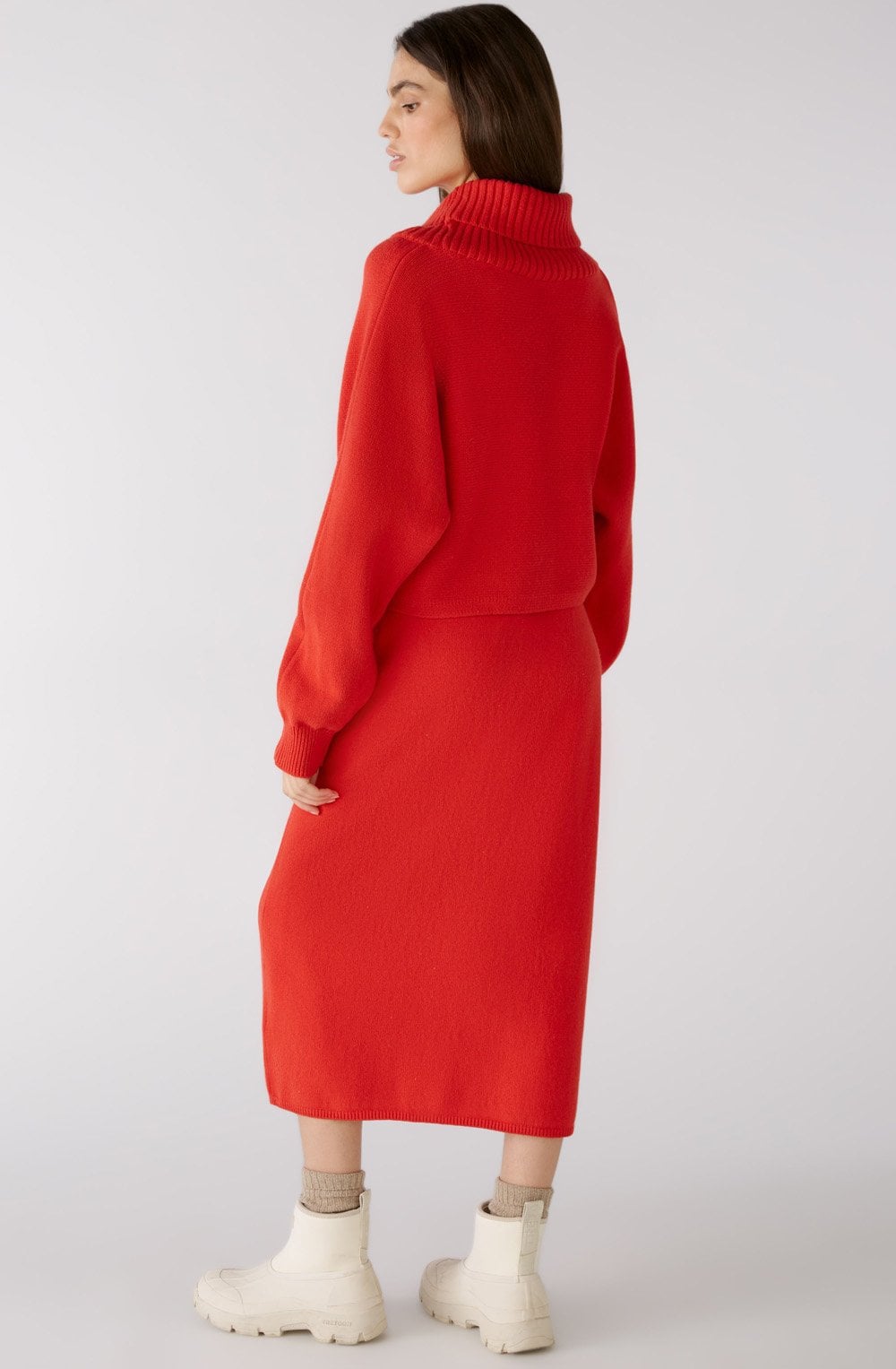 Chinese Red Shortened Batwing Jumper