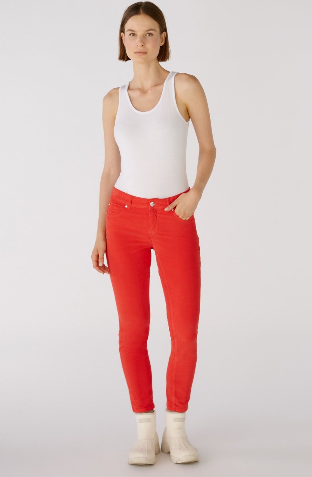 Chinese Red Velvet Corduroy Baxtor Jeggings