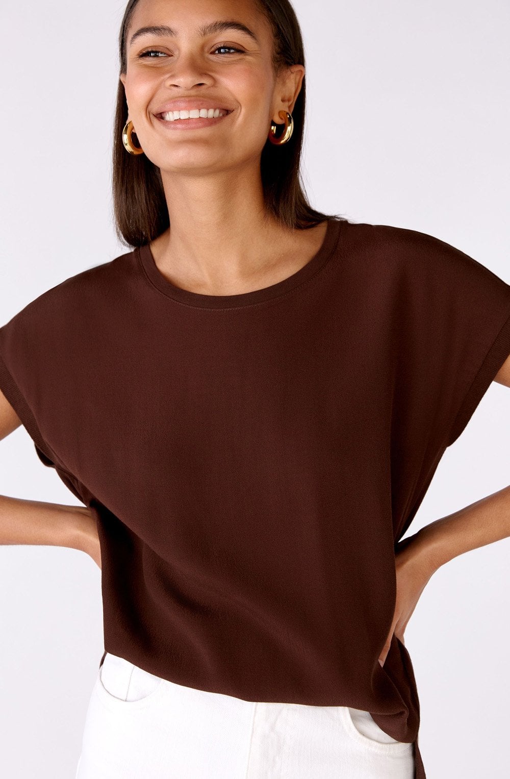 Chocolate Fudge Dropped Shoulder Blouse