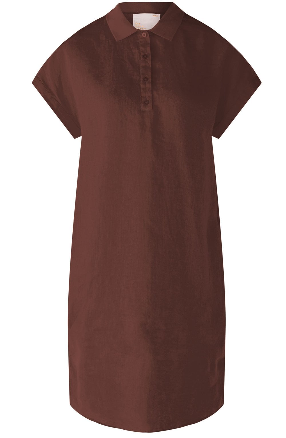 Chocolate Fudge Linen Collared Dress