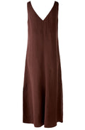 Chocolate Fudge Linen Slip Dress