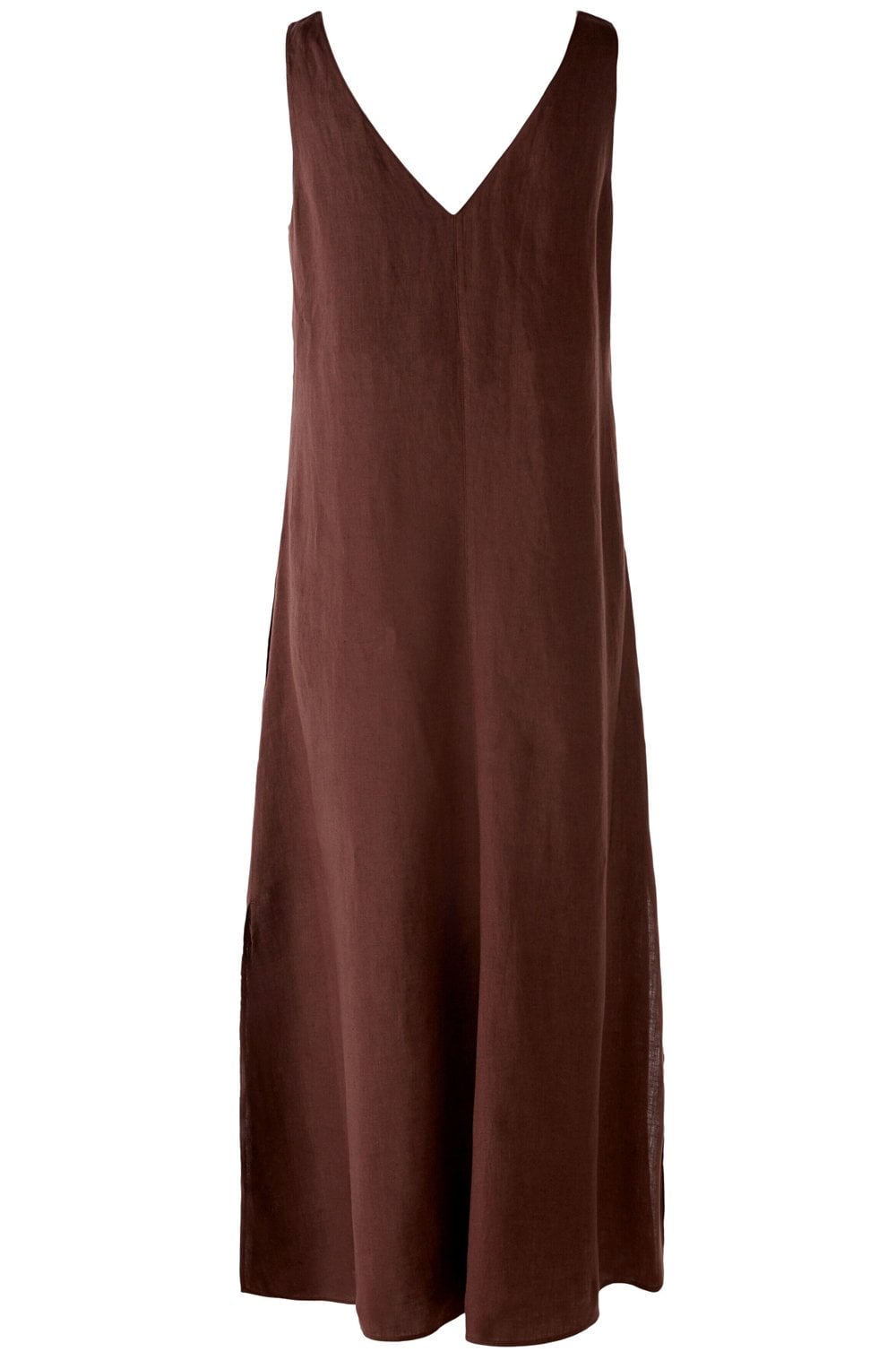 Chocolate Fudge Linen Slip Dress