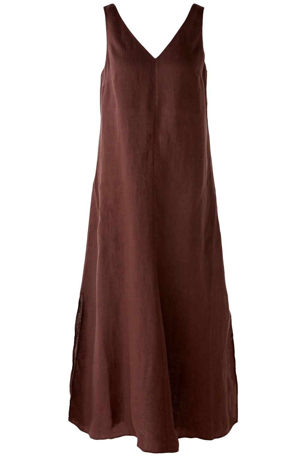Chocolate Fudge Linen Slip Dress