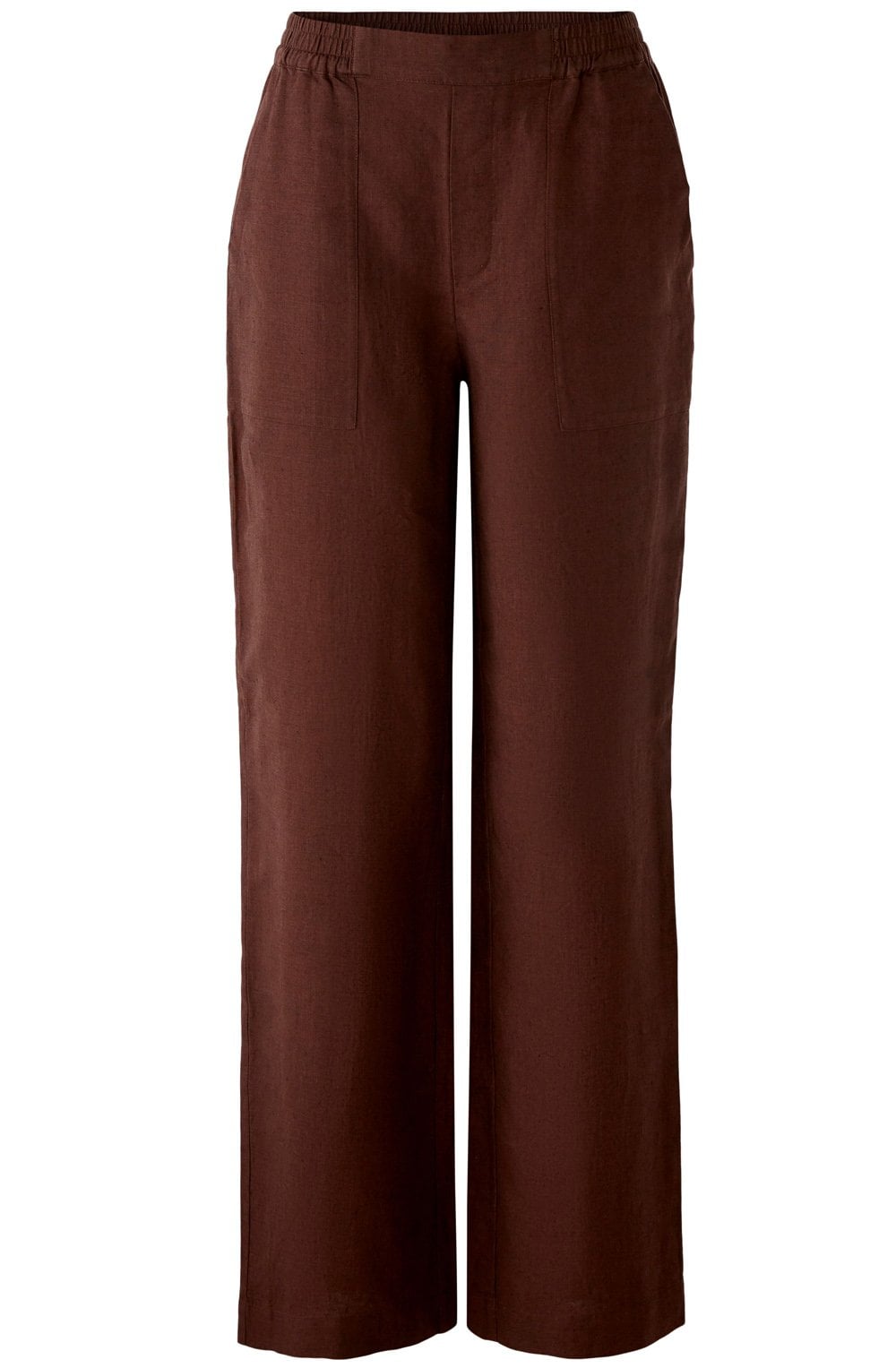 Chocolate Fudge Wide Leg Linen Trousers