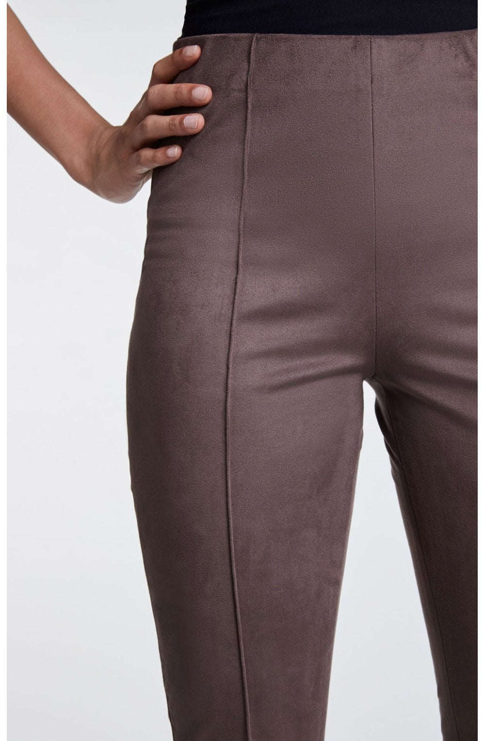Chocolate Suede Effect Trousers