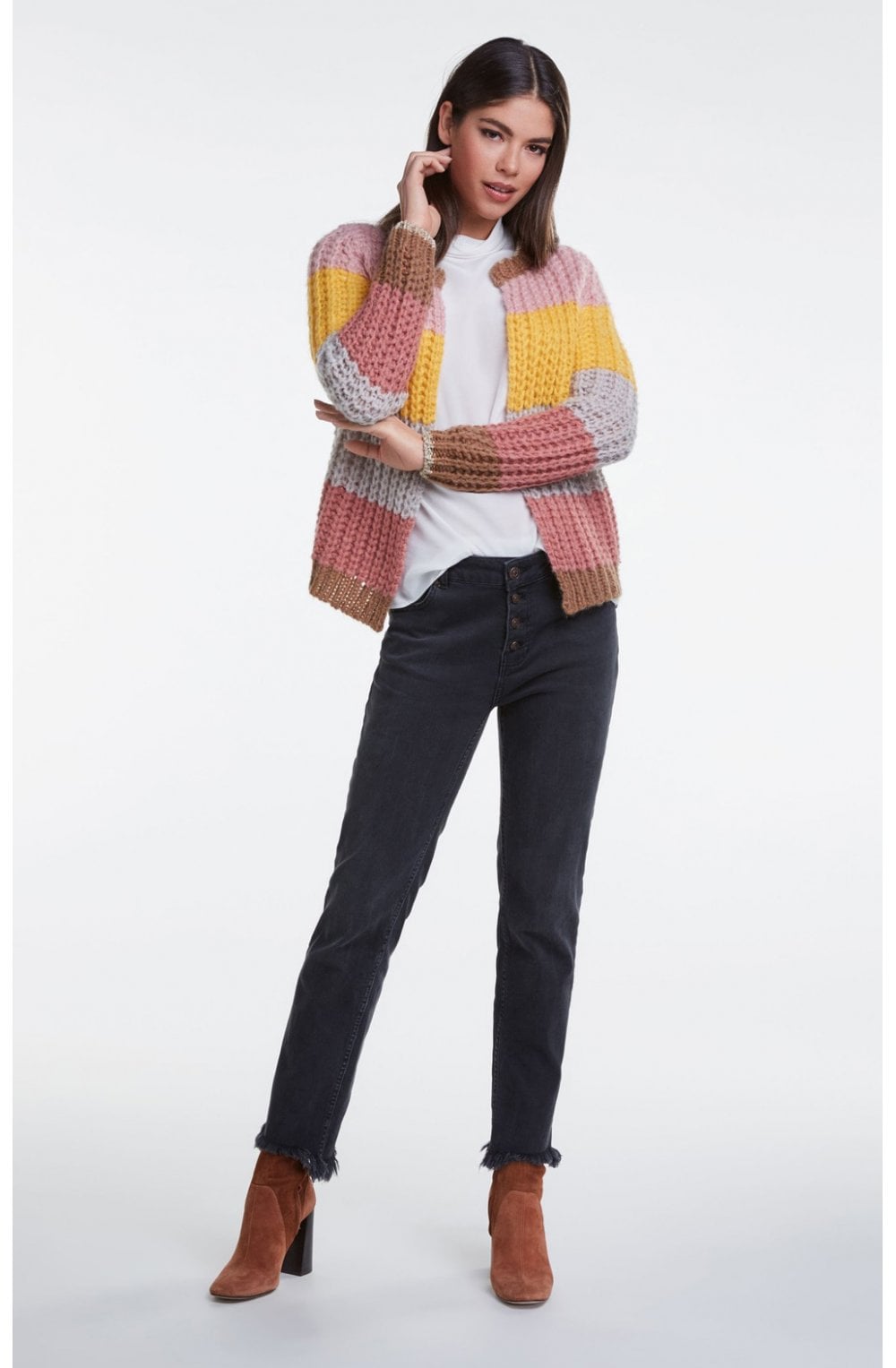 Chunky Colour Block Cardigan