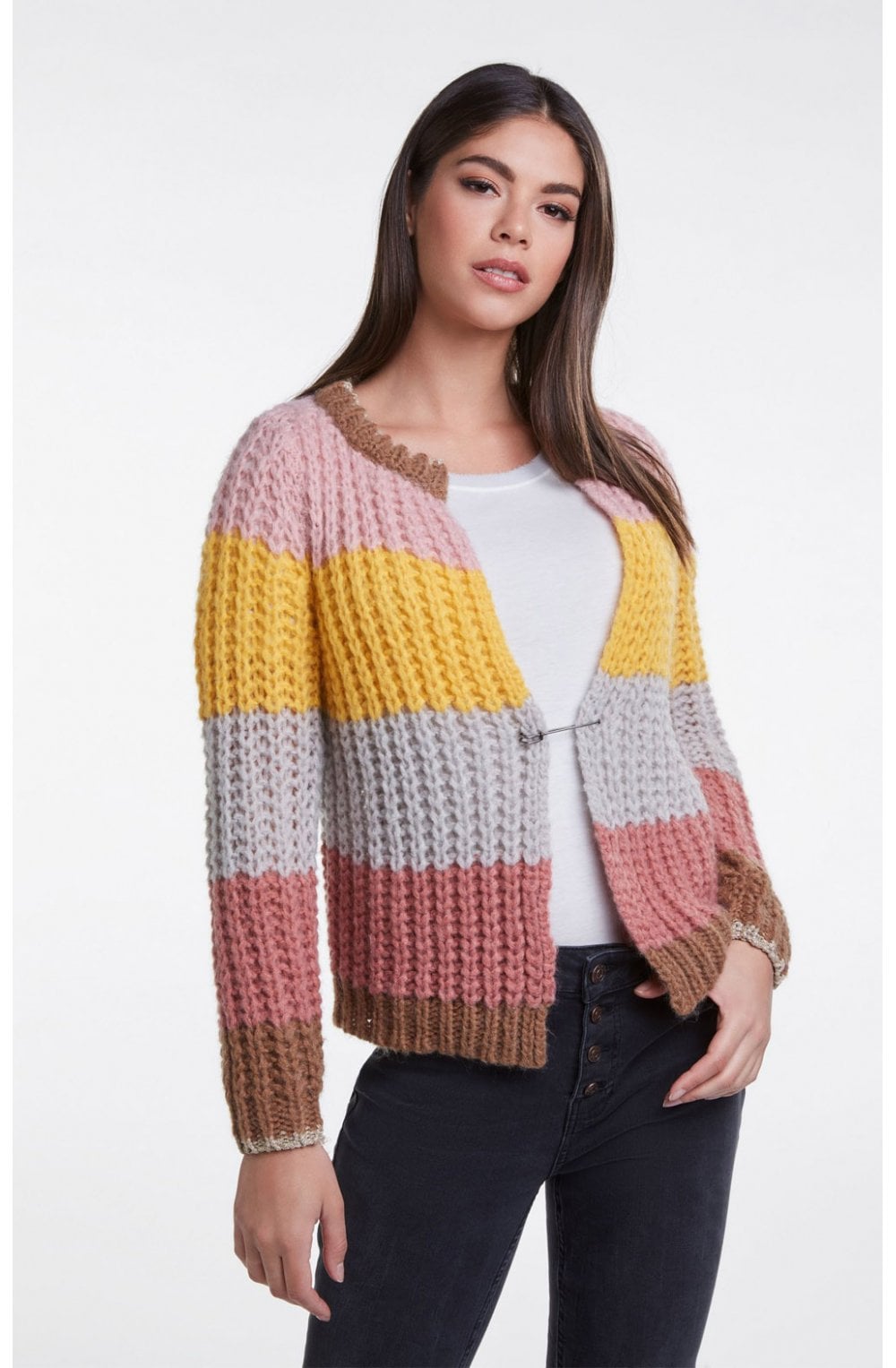 Chunky Colour Block Cardigan