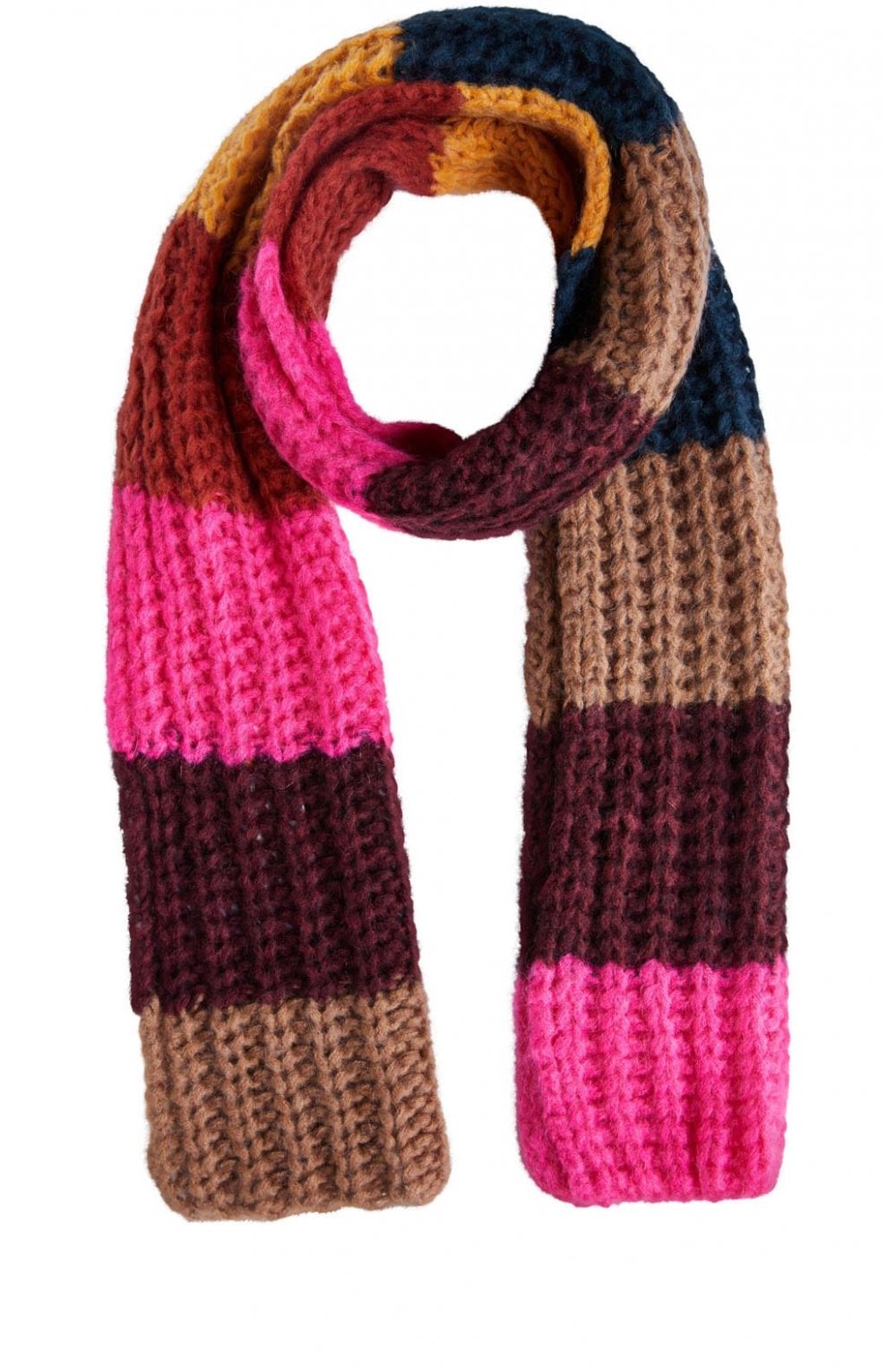 Chunky Knit Block Colour Scarf
