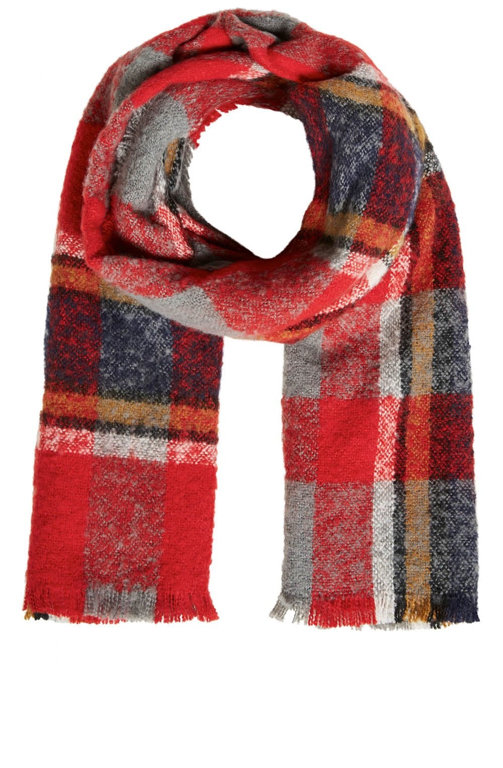 Chunky Knit Check Scarf