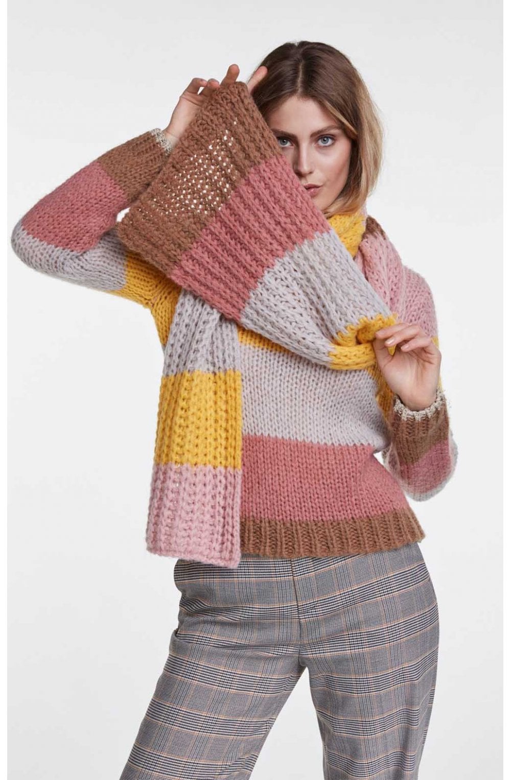 Chunky Knit Colour Block Jumper