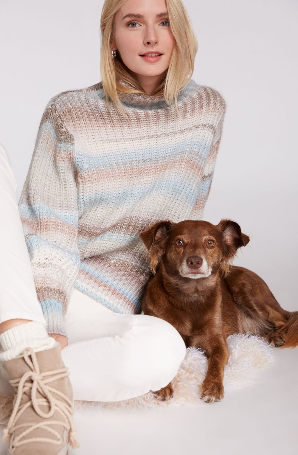 Chunky Knit Stripe Effect Jumper
