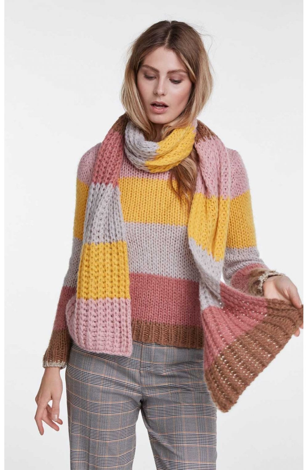 Chunky Knit Stripe Scarf