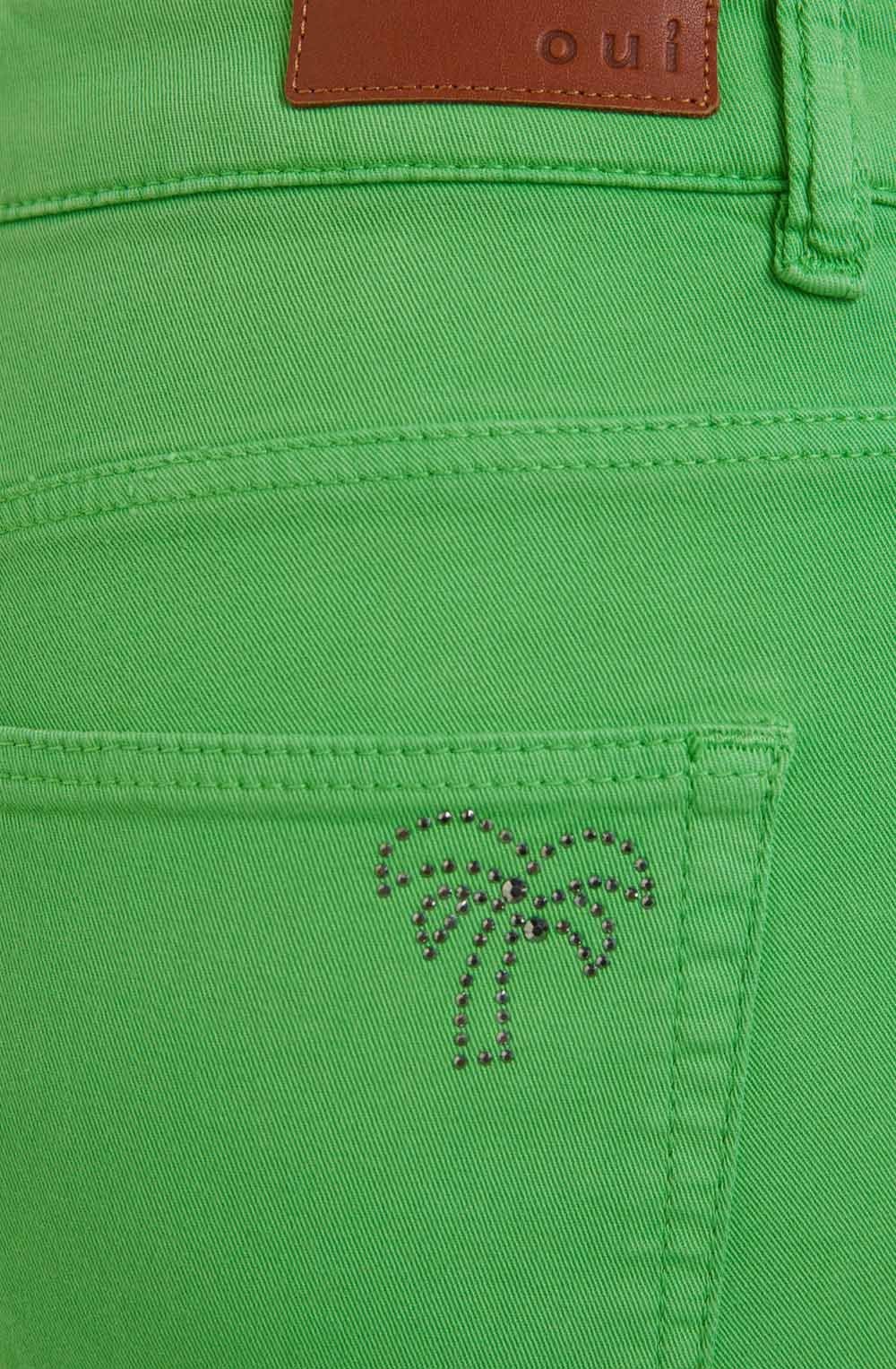 Classic Green Cropped Mid Waist Jeans