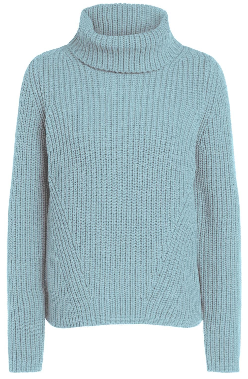 Cloud Blue Chunky Cowl Neck Jumper