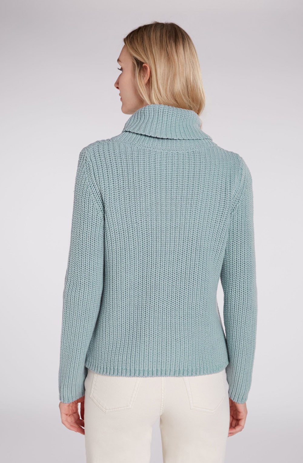 Cloud Blue Chunky Cowl Neck Jumper