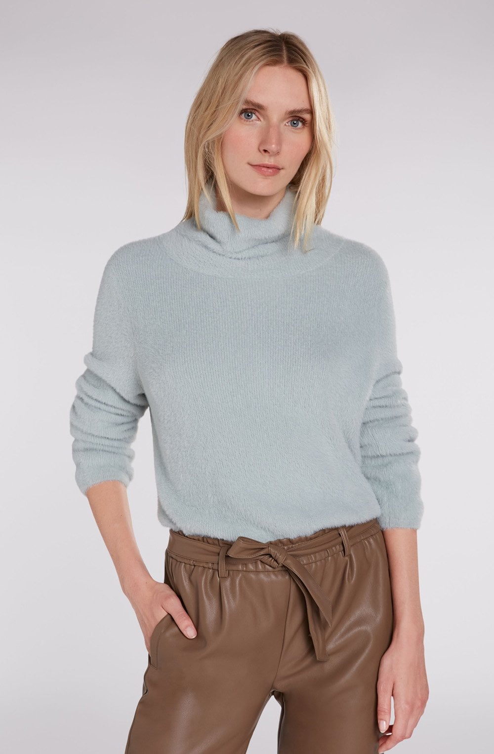 Cloud Blue Textured Knit Jumper