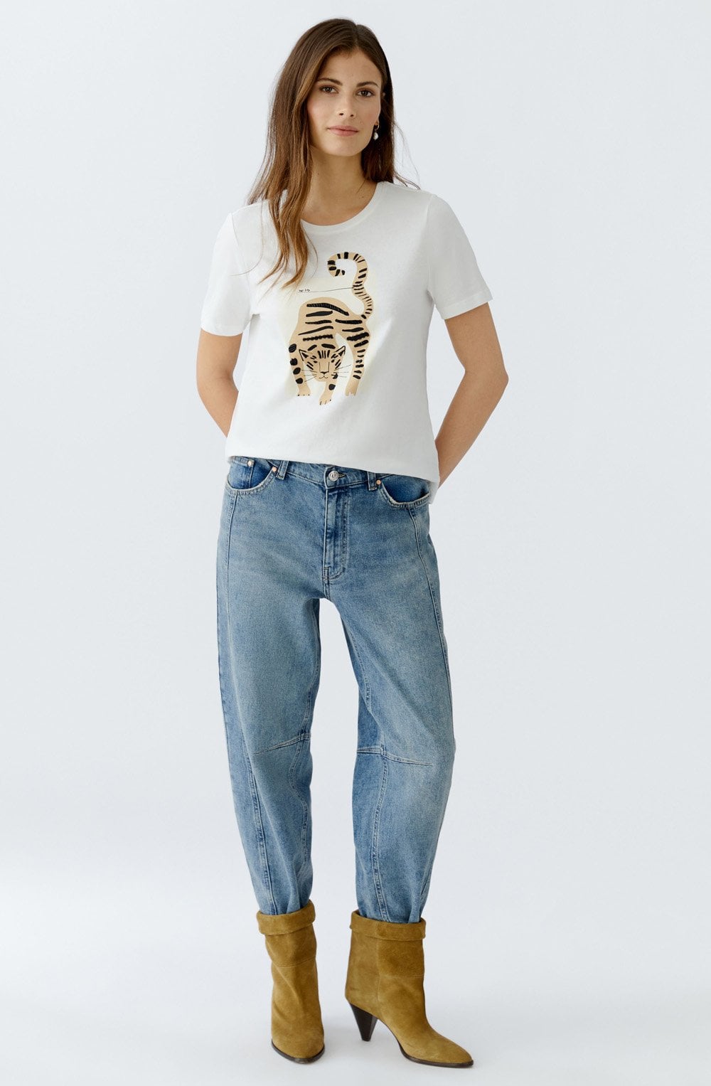 Cloud Dancer Beaded Tiger T Shirt