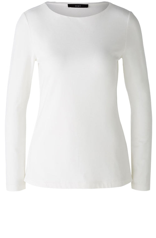 Cloud Dancer Cotton Blend Long Sleeved Top