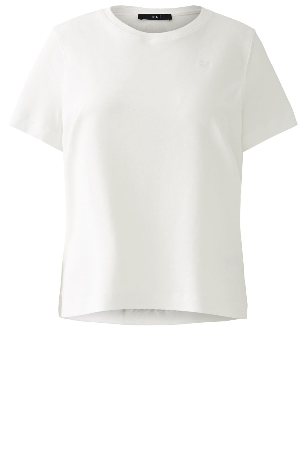 Cloud Dancer Embroidered Heart Motif T Shirt