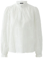 Cloud Dancer Floral Appliqué Blouse
