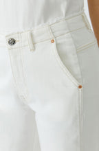 Cloud Dancer Frayed Waist O Shape Jeans