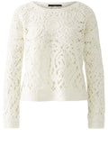 Cloud Dancer Knitted Crochet Look Pullover