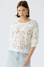 Cloud Dancer Knitted Crochet Look Pullover