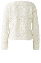 Cloud Dancer Knitted Crochet Look Pullover