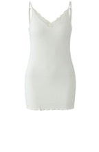 Cloud Dancer Lace and Ribbed Jersey Camisole