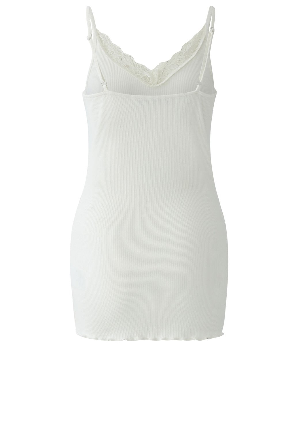 Cloud Dancer Lace and Ribbed Jersey Camisole
