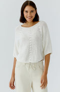 Cloud Dancer Loose Ribbon Knit Pullover